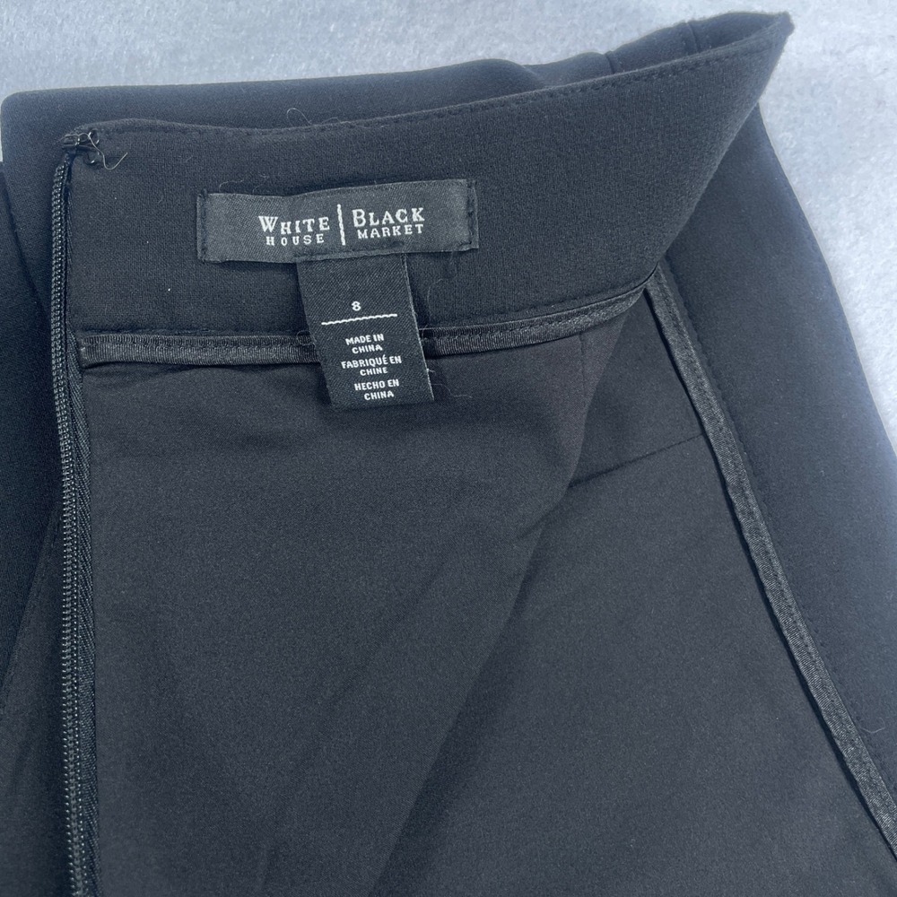 White House Black Market Black Peplum Back Pencil Skirt Size 8 Workwear Business - Picture 3 of 11